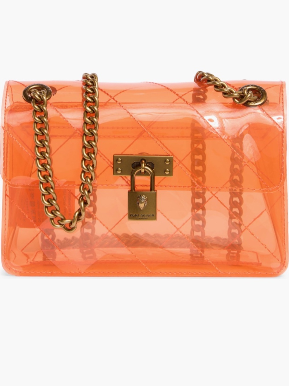 KURT GEIGER Mini Brixton Orange Vinyl Crossbody Bag